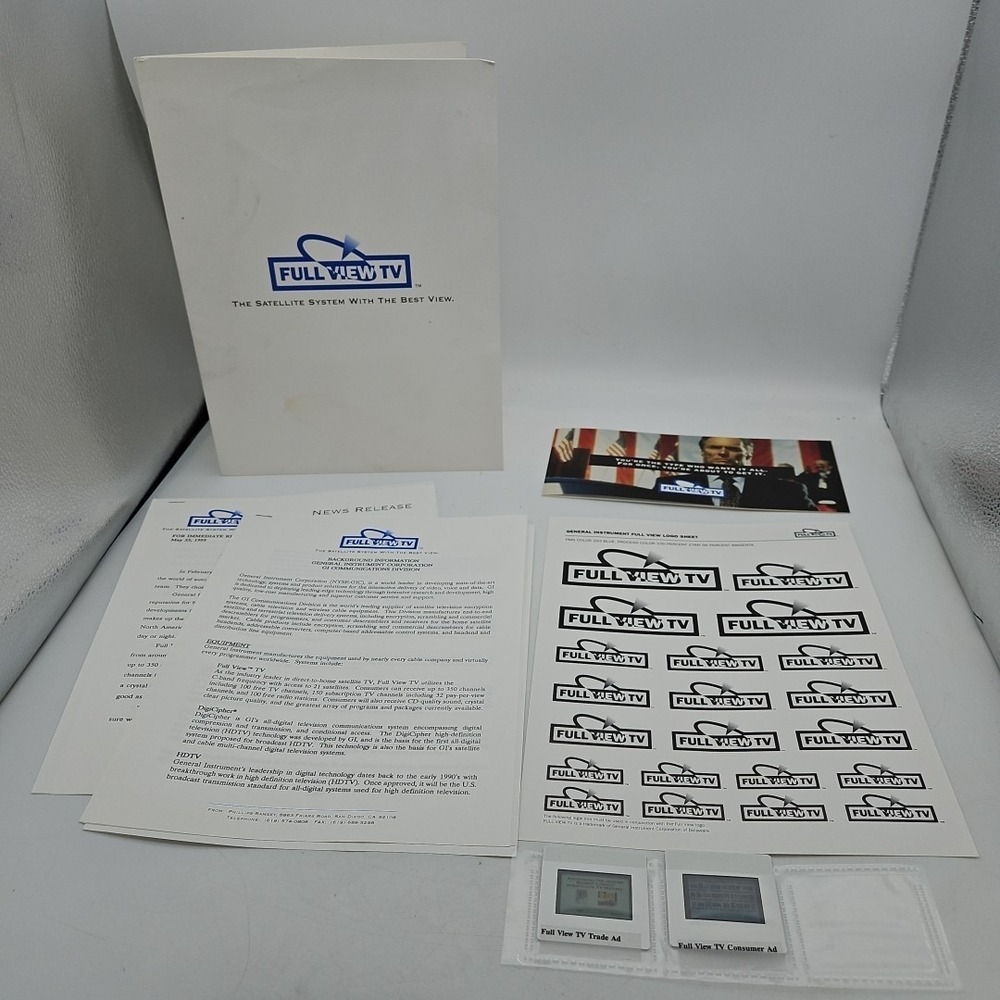 Vintage Full View TV Press Kit Media Guide News Logos Photo Slides Folder RARE